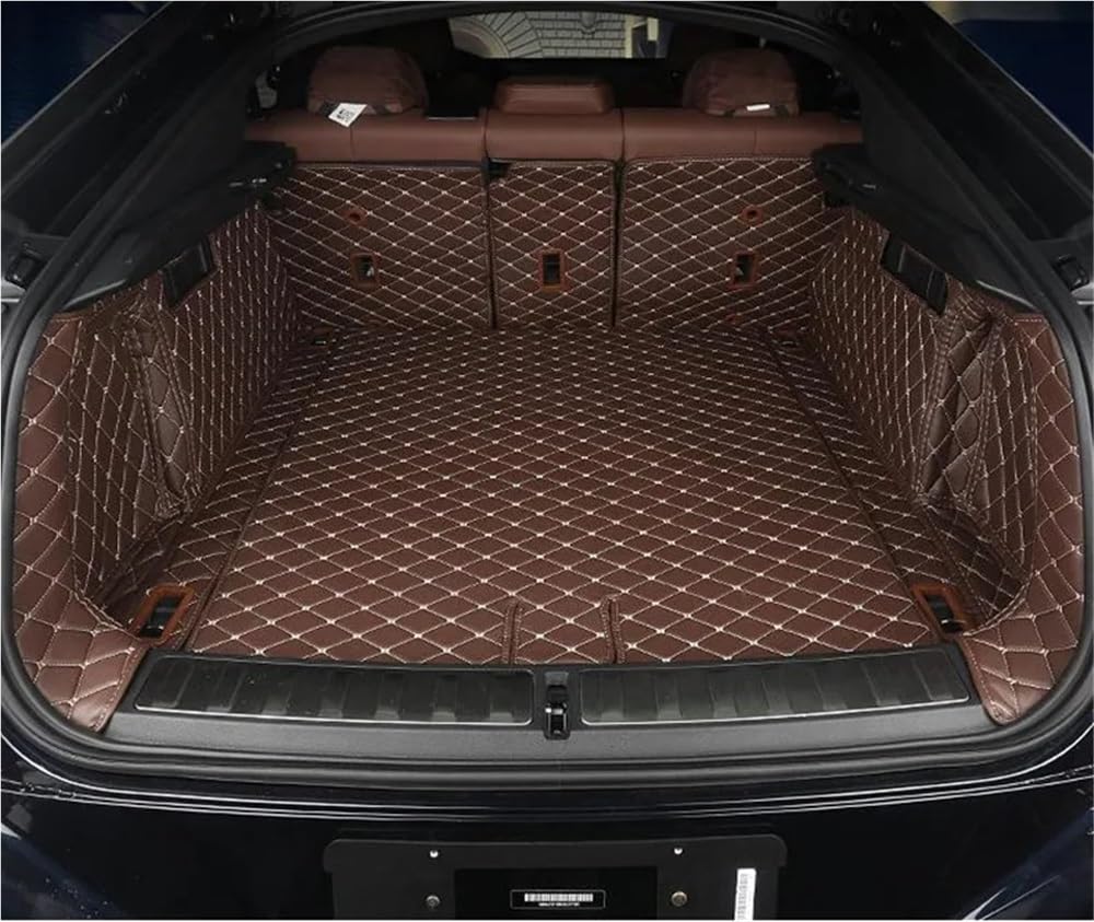 PENGNAQP Kompatibel mit X6 G06 2020 2021 2022 Spezielle Kofferraummatten wasserdichte Cargo Liner Matten Kofferraumteppiche Kofferraummatte(Brown) von PENGNAQP