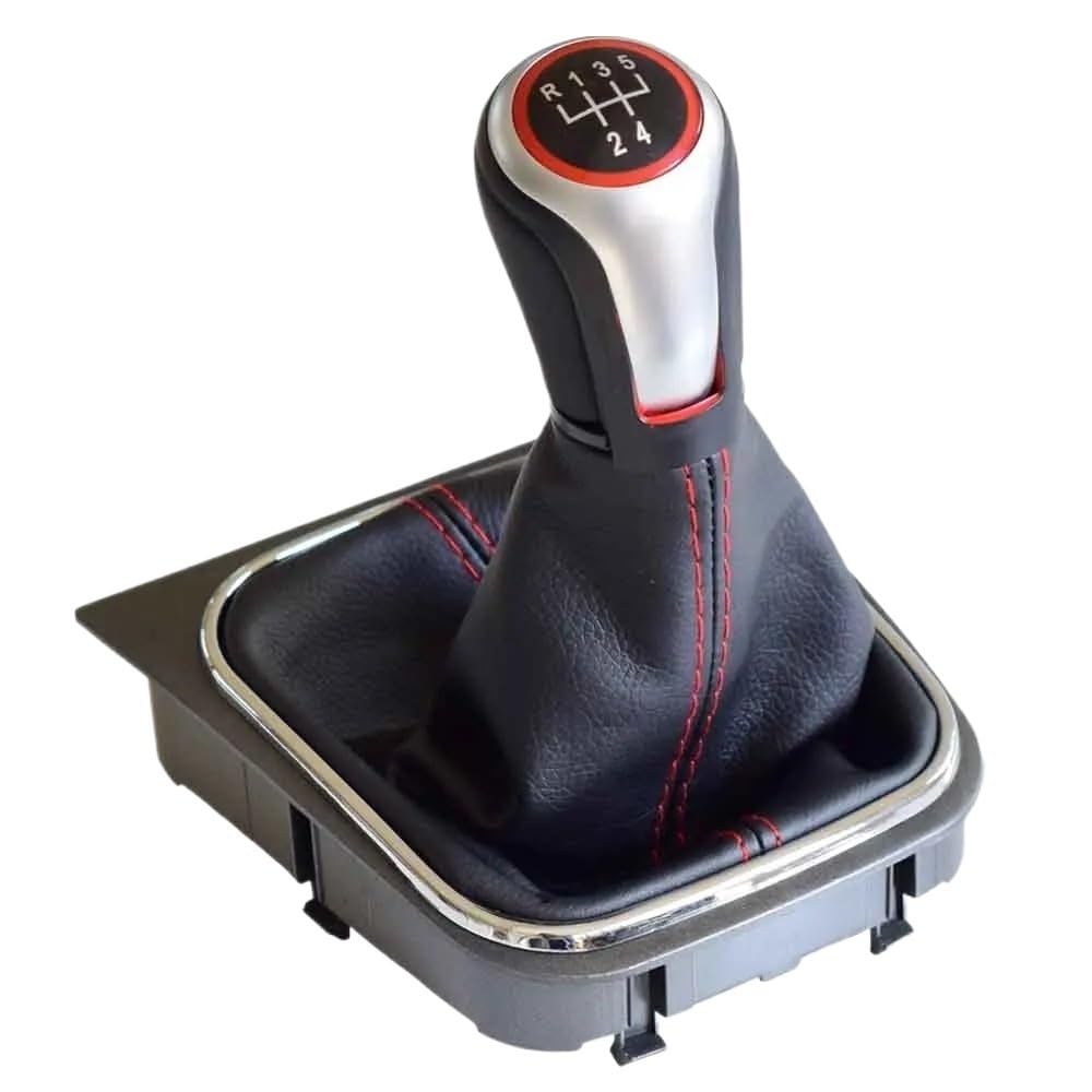 PENGNAQP Schalthebel Schaltknauf Kompatibel mit VW für Golf V 5 6 MK5 MK6 für Scirocco 2009–2014 Schaltknauf Hebelgriff Kofferraumabdeckung Gamaschengehäuse(5 Speed-Boot) von PENGNAQP