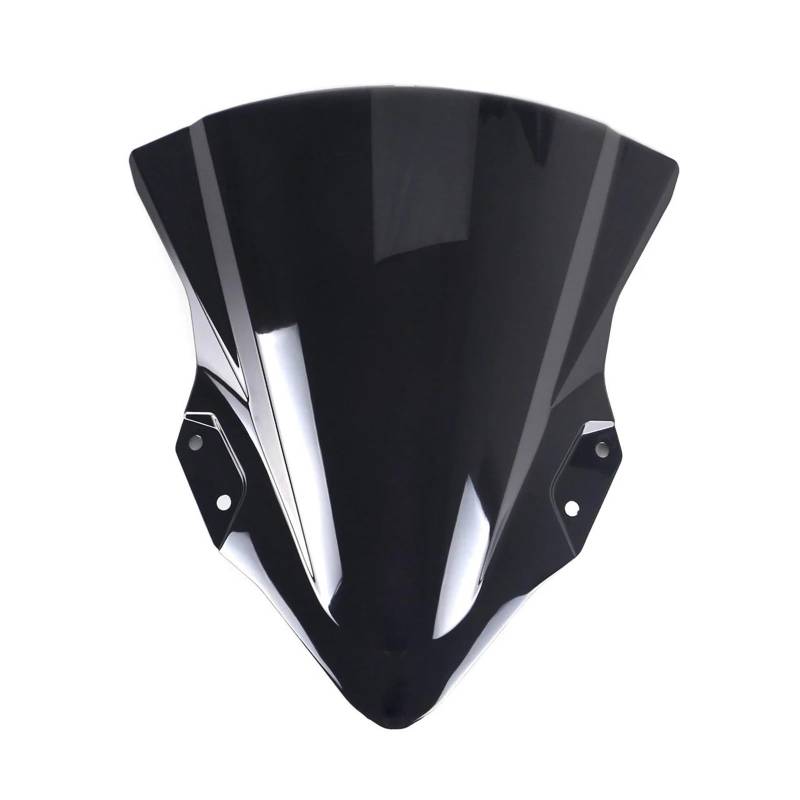 Moto Windschild Für Kawasaki Für Ninja 400 Für EX400 Für Ninja 250 2018 2019 2020 2021 2022 2023 Motorrad Windschutzscheibe Windschutz Double Bubble Windschutz Motorrad Windschild(Black) von PEPKWELYCB