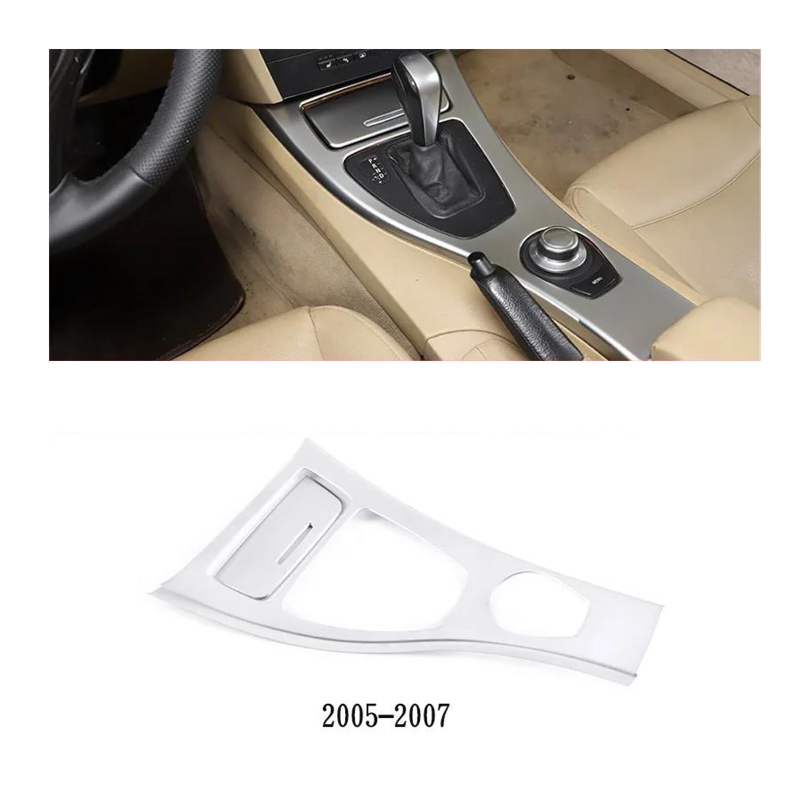 Panel Control Frame Trim Für 3er Für E90 Für E92 Für E93 2005-2012 ABS Silber Kohlefaser Textur Autokonsole Schalttafel Rahmenabdeckung Aufkleber Autozubehör Interieur Zubehör(05-07 Silver) von PEPKWELYCB