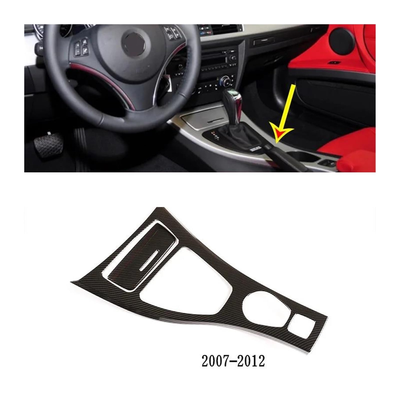 Panel Control Frame Trim Für 3er Für E90 Für E92 Für E93 2005-2012 ABS Silber Kohlefaser Textur Autokonsole Schalttafel Rahmenabdeckung Aufkleber Autozubehör Interieur Zubehör(07-12 Carbon Fiber) von PEPKWELYCB