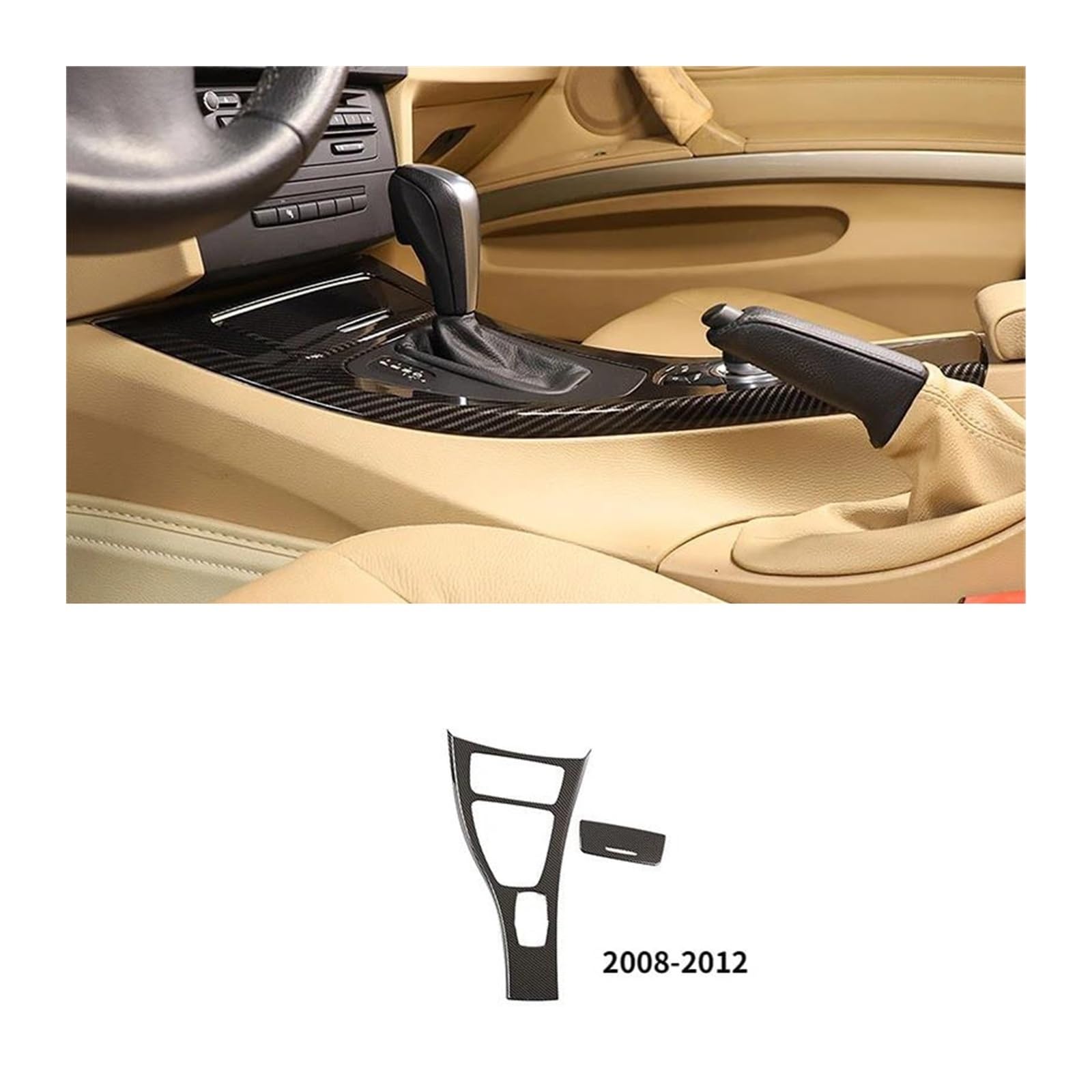 Panel Control Frame Trim Für 3er Für E90 Für E92 Für E93 2005-2012 ABS Silber Kohlefaser Textur Autokonsole Schalttafel Rahmenabdeckung Aufkleber Autozubehör Interieur Zubehör(08-12 Carbon Fiber) von PEPKWELYCB