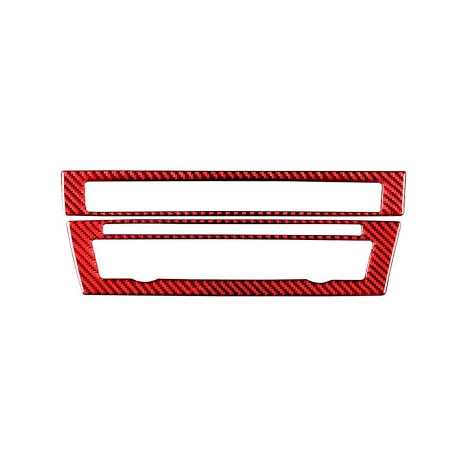 Panel Control Frame Trim Für 5 Serie Für F10 Für F18 2011-2017 Zubehör Carbon Faser Auto Klimaanlage CD Taste Panel Trim Abdeckung Rahmen Dekor Aufkleber Interieur Zubehör(RED) von PEPKWELYCB