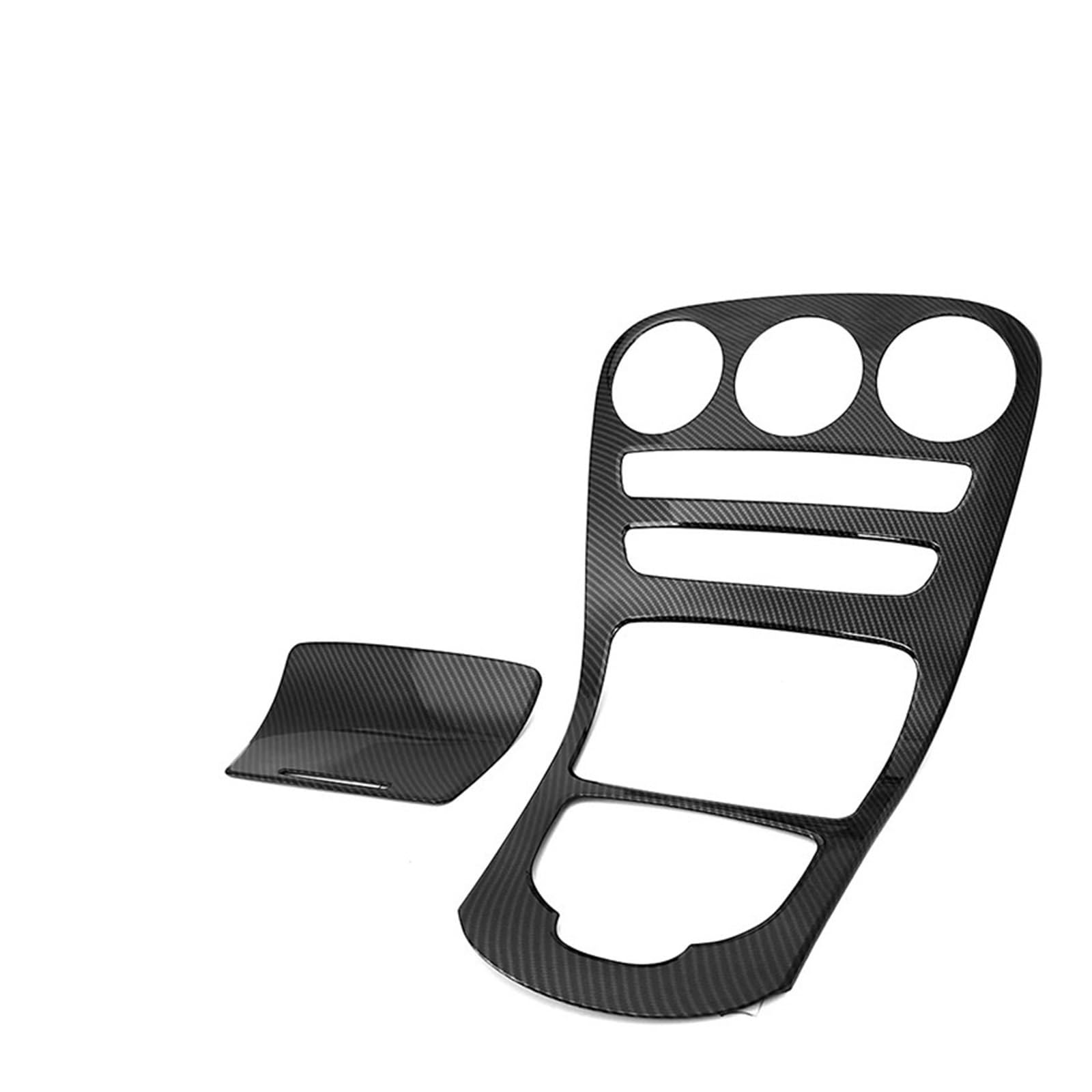 Panel Control Frame Trim Für Benz Für C Klasse Für W205 Für C180L Für C200 Für C300 2015-2018 ABS Carbon Faser Aufkleber Dekoration Auto Mittelkonsole Panel Abdeckung Trim Interieur Zubehör(No Clock) von PEPKWELYCB