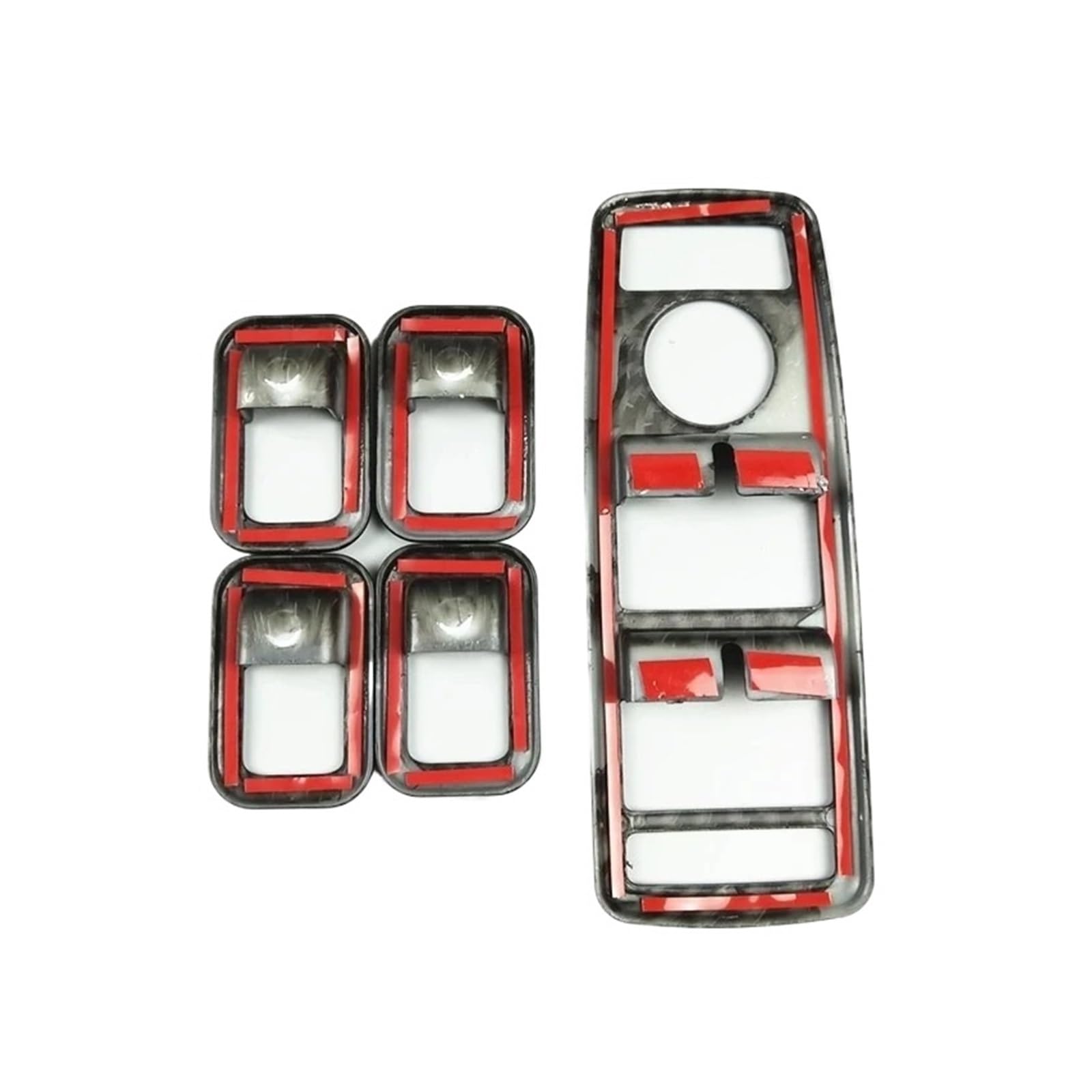 Panel Control Frame Trim Für Benz Für GLA Für CLA Für GLK Klasse Für W176 Für W204 Für W212 Für W166 Für W218 Carbon Faser Für Stil Auto Fenster Lift-Taste Rahmen Aufkleber Interieur Zubehör(Black Cov von PEPKWELYCB