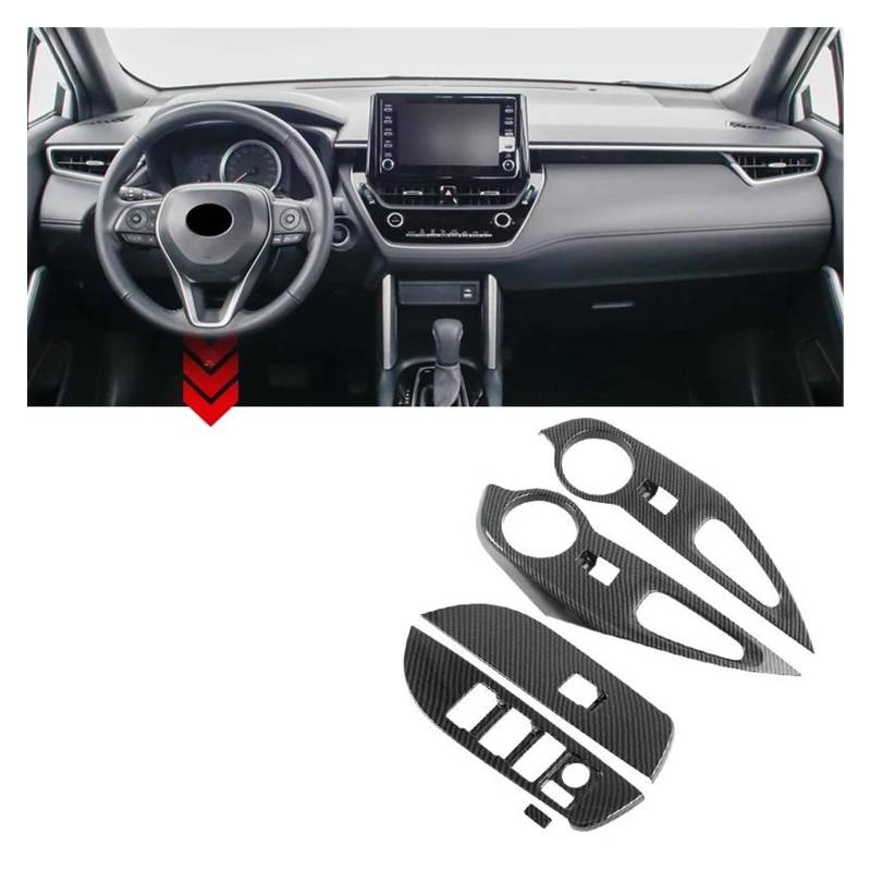 Panel Control Frame Trim Für Corolla Für Kreuz Für XG10 2021 2022 2023 2024 Auto Zubehör ABS Tür Armlehne Panel Fenster Glas Heber Schalter Abdeckung Trim Interieur Zubehör(LHD) von PEPKWELYCB