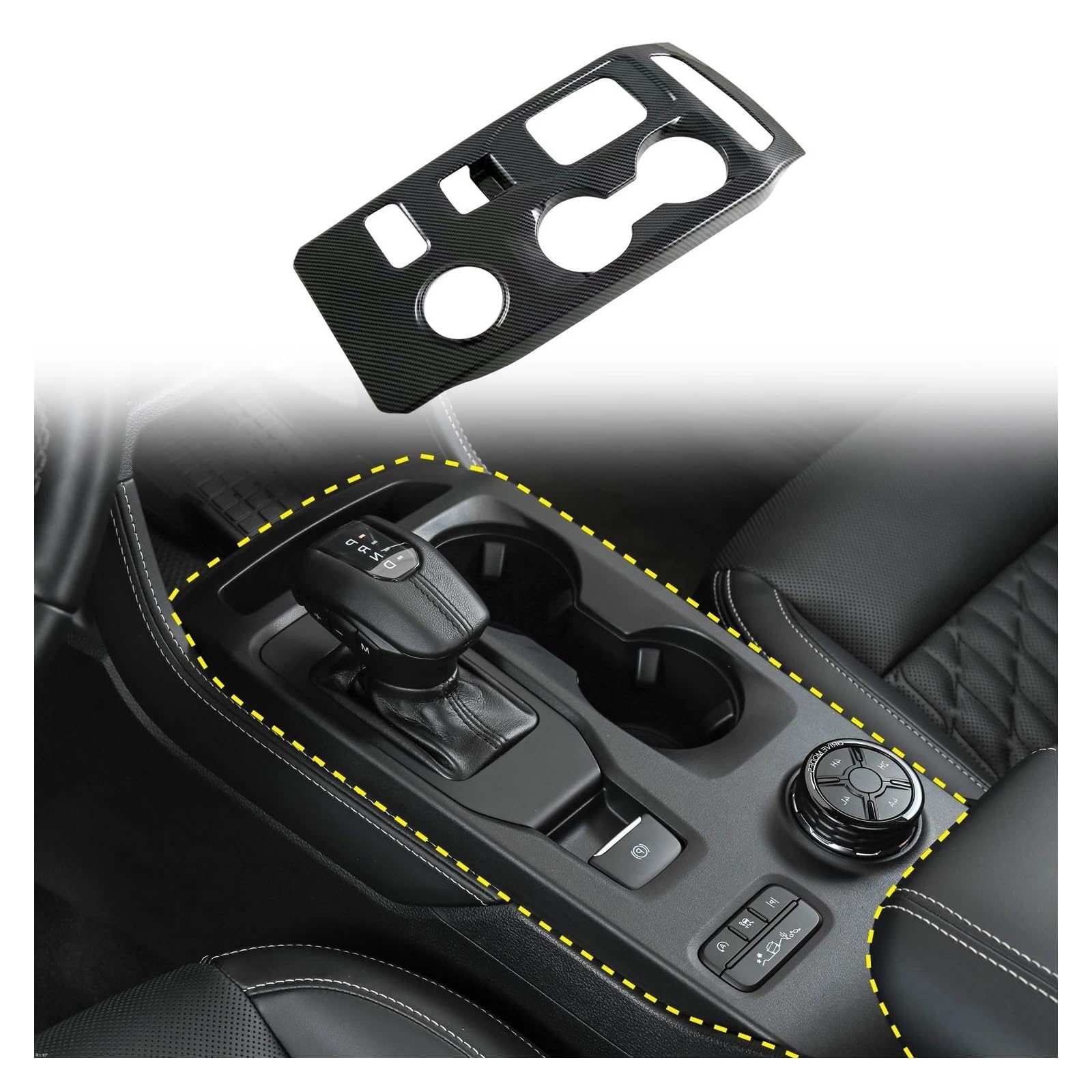 Panel Control Frame Trim Für Defender 110 Für Defender110 2020 2021 2022 2023 Auto Zubehör Innen Türgriffe Abdeckung Trim 4 Stücke Interieur Zubehör(Carbon Fiber Style) von PEPKWELYCB