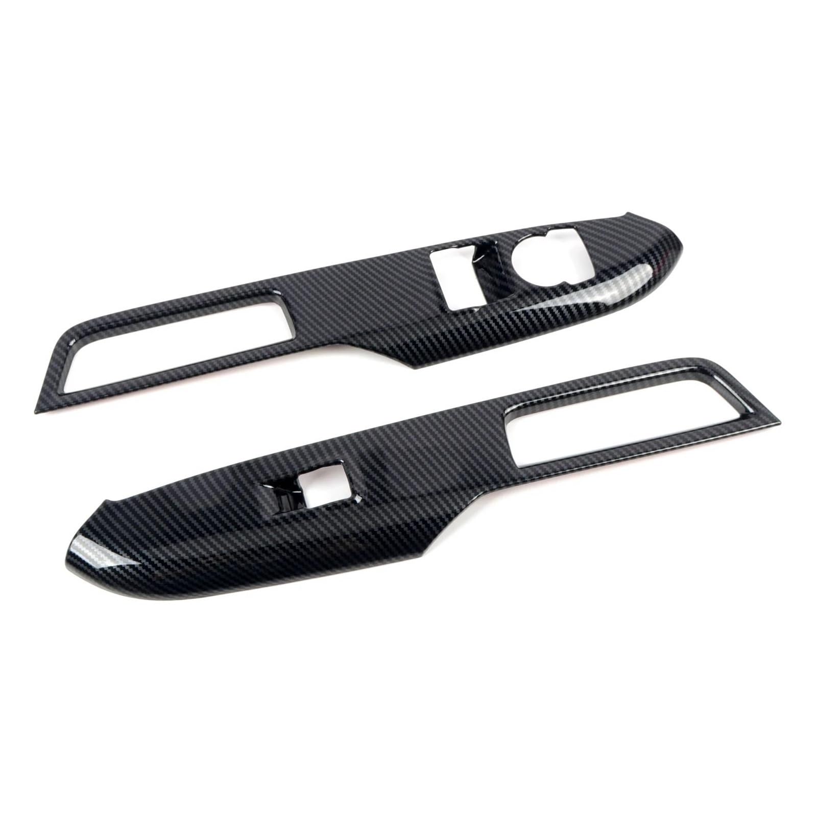 Panel Control Frame Trim Für Ford Für Mustang 2024 2025 ABS Carbon Faser Gedruckt Innen Fenster Schalter Lift-Taste Abdeckung Trim 2 Stücke Auto Zubehör Interieur Zubehör von PEPKWELYCB