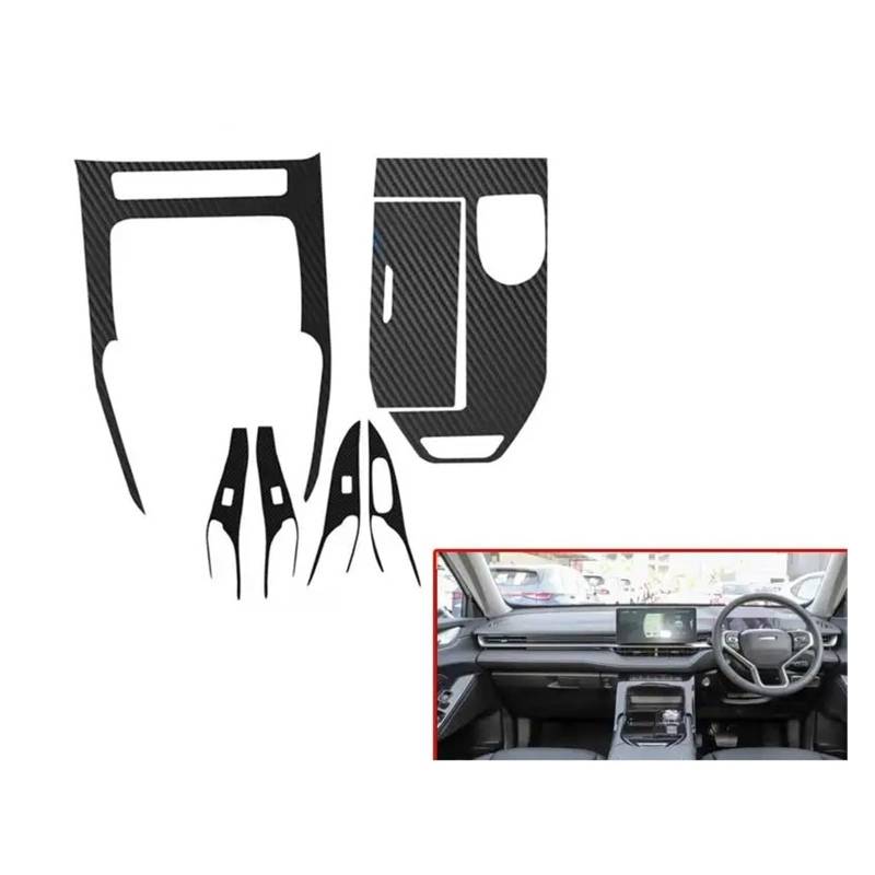 Panel Control Frame Trim Für Haval Für H6 2023 Auto Zubehör Innen Dekoration Film Abdeckung Carbon Faser Modifikation Für Styling Konsole Getriebe Panel Aufkleber Interieur Zubehör(Righ Hand Driving) von PEPKWELYCB