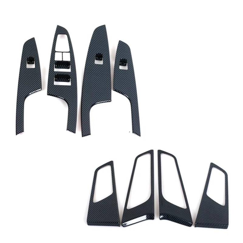 Panel Control Frame Trim Für Hyundai Für Tucson 2015 2016 2017 2018 2019 2020 Carbon Fiber Innen Aufkleber Auto Fensterheber Schalter Taste Panel Schalter Trim Interieur Zubehör(1set) von PEPKWELYCB