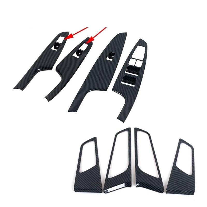 Panel Control Frame Trim Für Hyundai Für Tucson 2015 2016 2017 2018 2019 2020 Carbon Fiber Innen Aufkleber Auto Fensterheber Schalter Taste Panel Schalter Trim Interieur Zubehör(1set with Button) von PEPKWELYCB