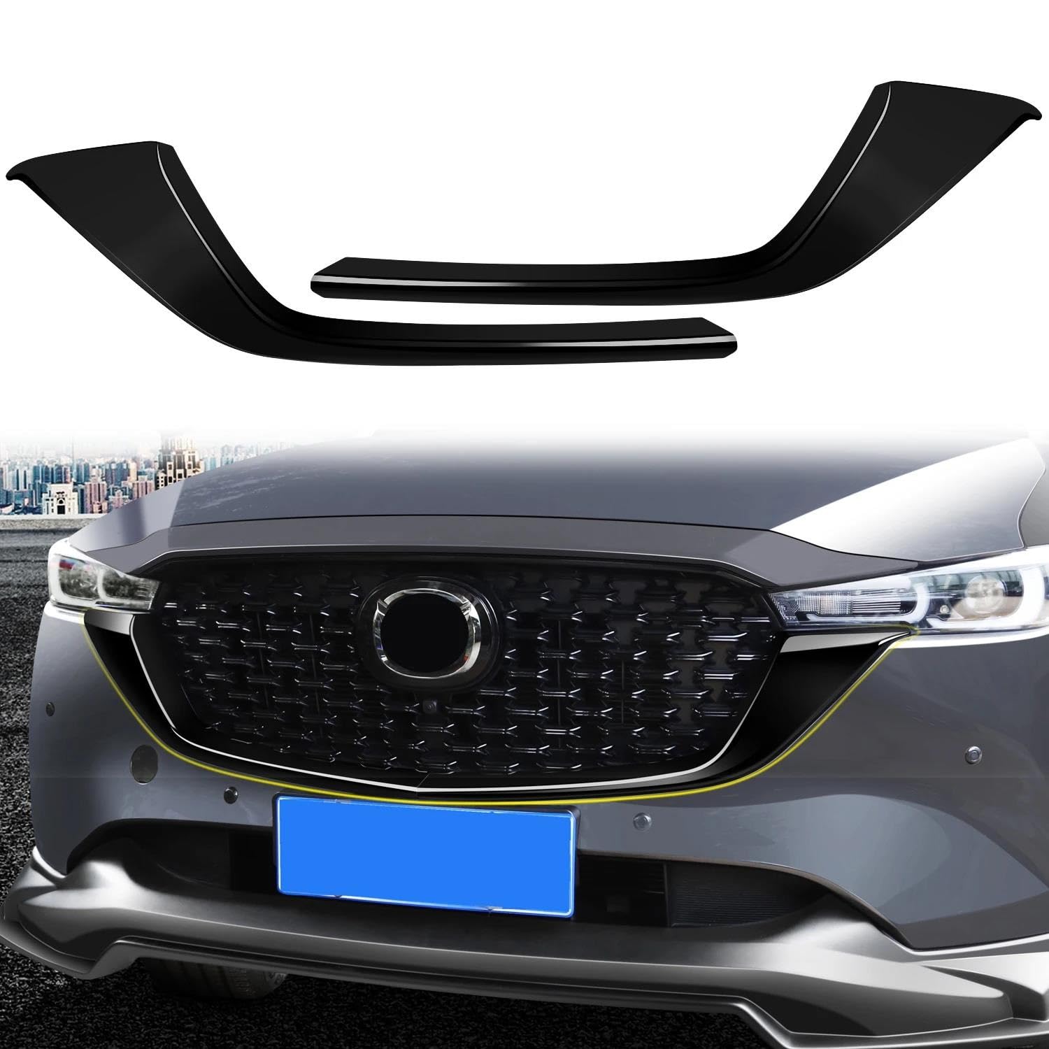 Panel Control Frame Trim Für Mazda Für CX-5 Für CX5 2017 2018 2019 2020 2021 2022 2023 ABS Glänzend Schwarz Kühlergrill Einsätze Abdeckung Moulding Trim Auto Zubehör Interieur Zubehör(2022 UP) von PEPKWELYCB