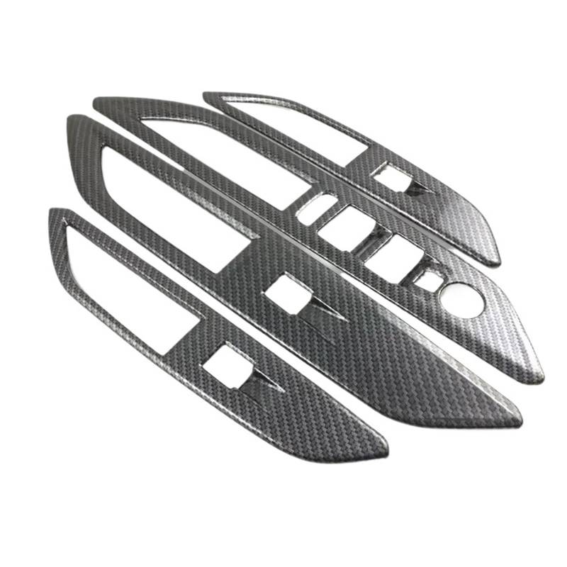 Panel Control Frame Trim Für Peugeot 3008 Für GT 2017-2020 2021 2022 Fensterheber Schalter Taste Abdeckung Borte Tür Armlehne Panel Rahmen Links Fahren Interieur Zubehör(Carbon Fiber) von PEPKWELYCB