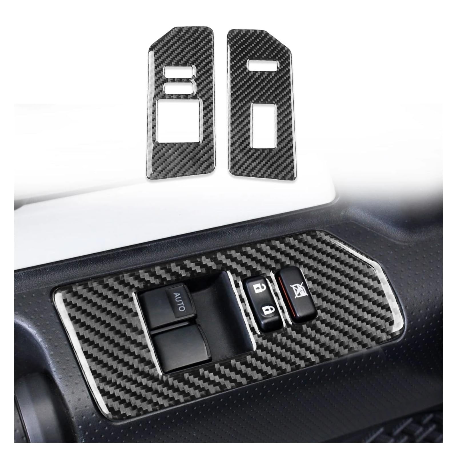 Panel Control Frame Trim Für Toyota Für FJ Für Cruiser 2012-2023 Auto Zubehör Real Carbon Fiber Front Fenster Schalter Lift-Taste Abdeckung Trim 2 Stücke Interieur Zubehör(LHD) von PEPKWELYCB