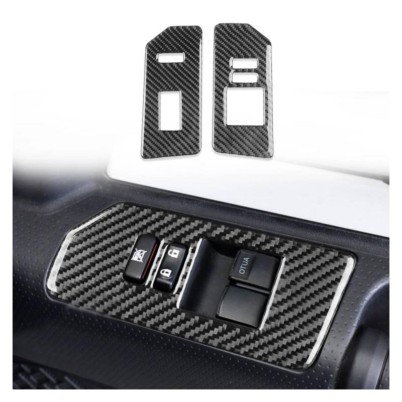 Panel Control Frame Trim Für Toyota Für FJ Für Cruiser 2012-2023 Auto Zubehör Real Carbon Fiber Front Fenster Schalter Lift-Taste Abdeckung Trim 2 Stücke Interieur Zubehör(RHD) von PEPKWELYCB