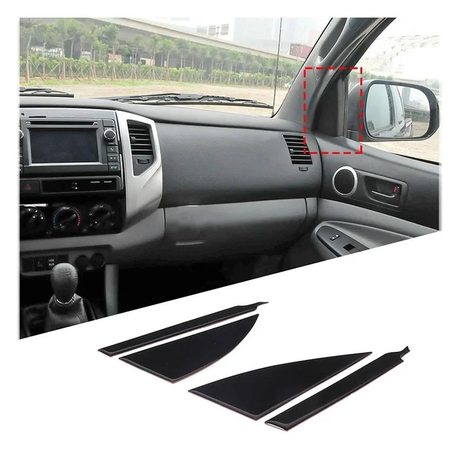 Panel Control Frame Trim Für Toyota Für Tacoma 2006-2013 2014 2015 Schwarz Auto Center Konsole Getriebe Klimaanlage Schalter Panel Trim Aufkleber Auto Innen Zubehör Interieur Zubehör(2) von PEPKWELYCB