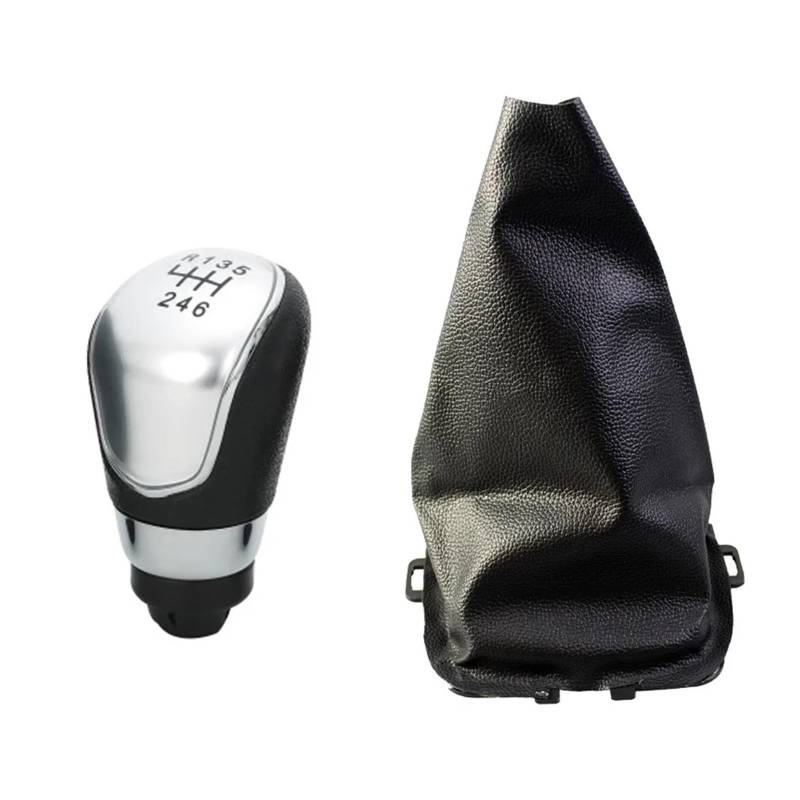 Schaltknauf Knauf Für Ford Für Fiesta 2008 2009 2002 2012 2012 Auto Styling Accessoires 5/6 -Geschwindigkeitshandbuch Schaltknopf Gitzer -Kofferraum Case Collar Auto Schalthebel(6 Speed Silver) von PEPKWELYCB