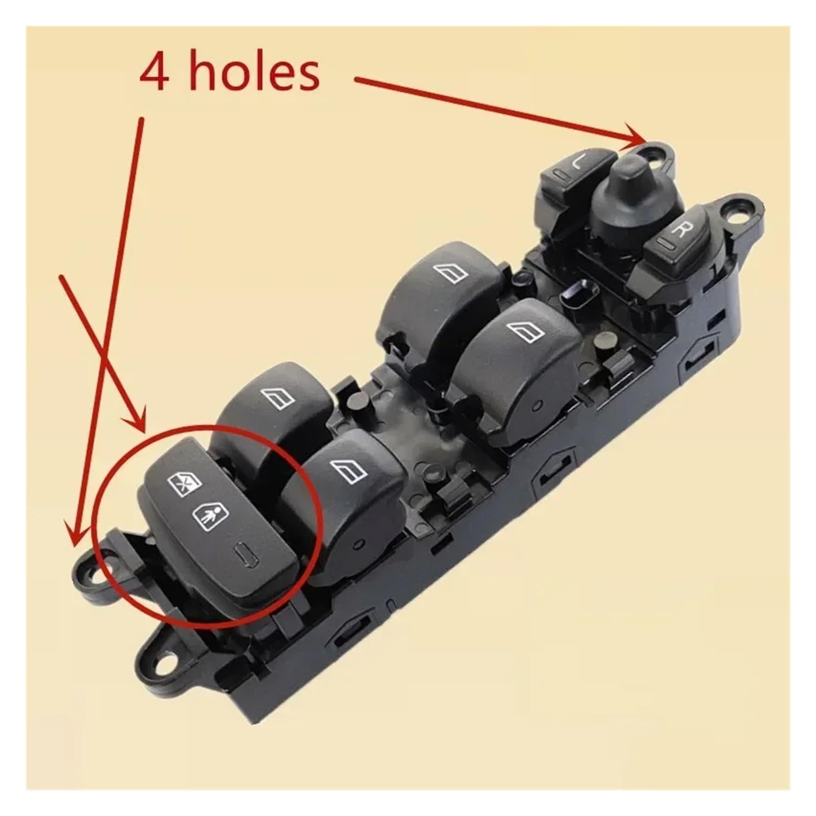 Taste Power Fenster Für Volvo V60 2012-2018 S60 2011-2017 Für XC60 2009-2015 31334348 31334347 31334346 31334345 Fensterschalter Hauptsteuerschalter Fensterheber Schalter(31334348) von PEPKWELYCB