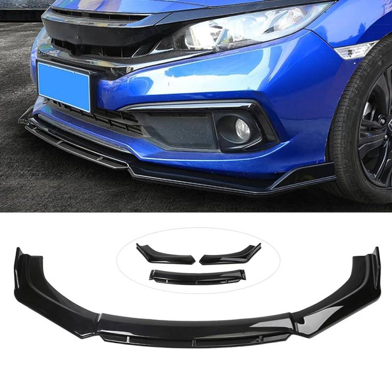 Auto Frontlippe Frontspoiler für Renault Arkana 2021 2022 2023 2024,Spoilerlippe Frontspoilerlippe Protector,Car Splitter Body Kit,B/Bright Black von PERFECC