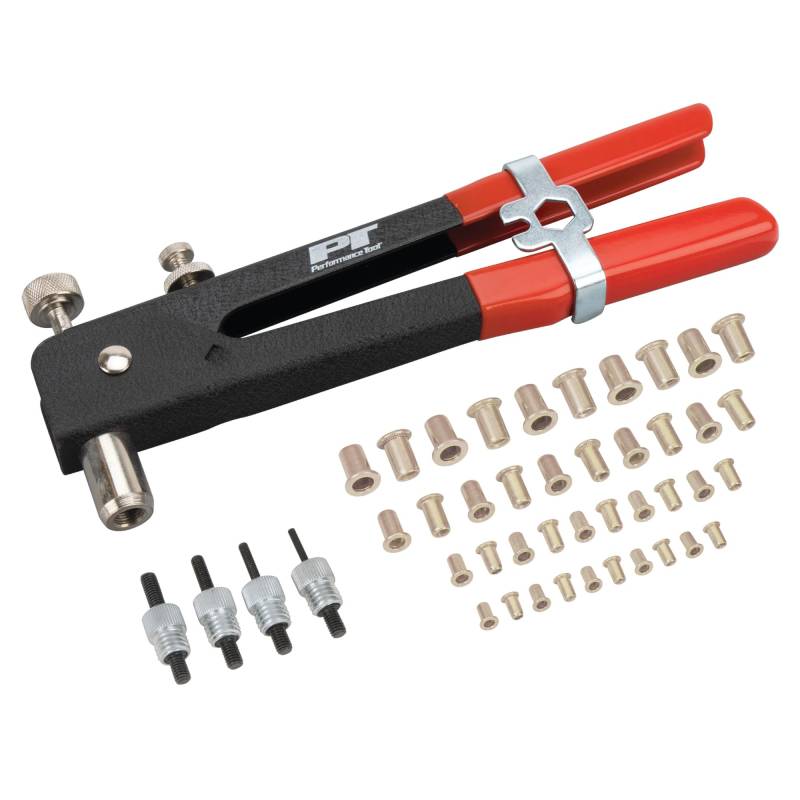 Performance Tool W2006 SAE Nietmutter Kit Set Nietzange Werkzeug Nietmutter Pistole Gewinde Hand Nietzange Nietzange Nietzange Nietwerkzeug mit 45pcs Metrische Nietmuttern enthalten -32, 8-32, 10-24, 1/4-20 von PERFORMANCE TOOL