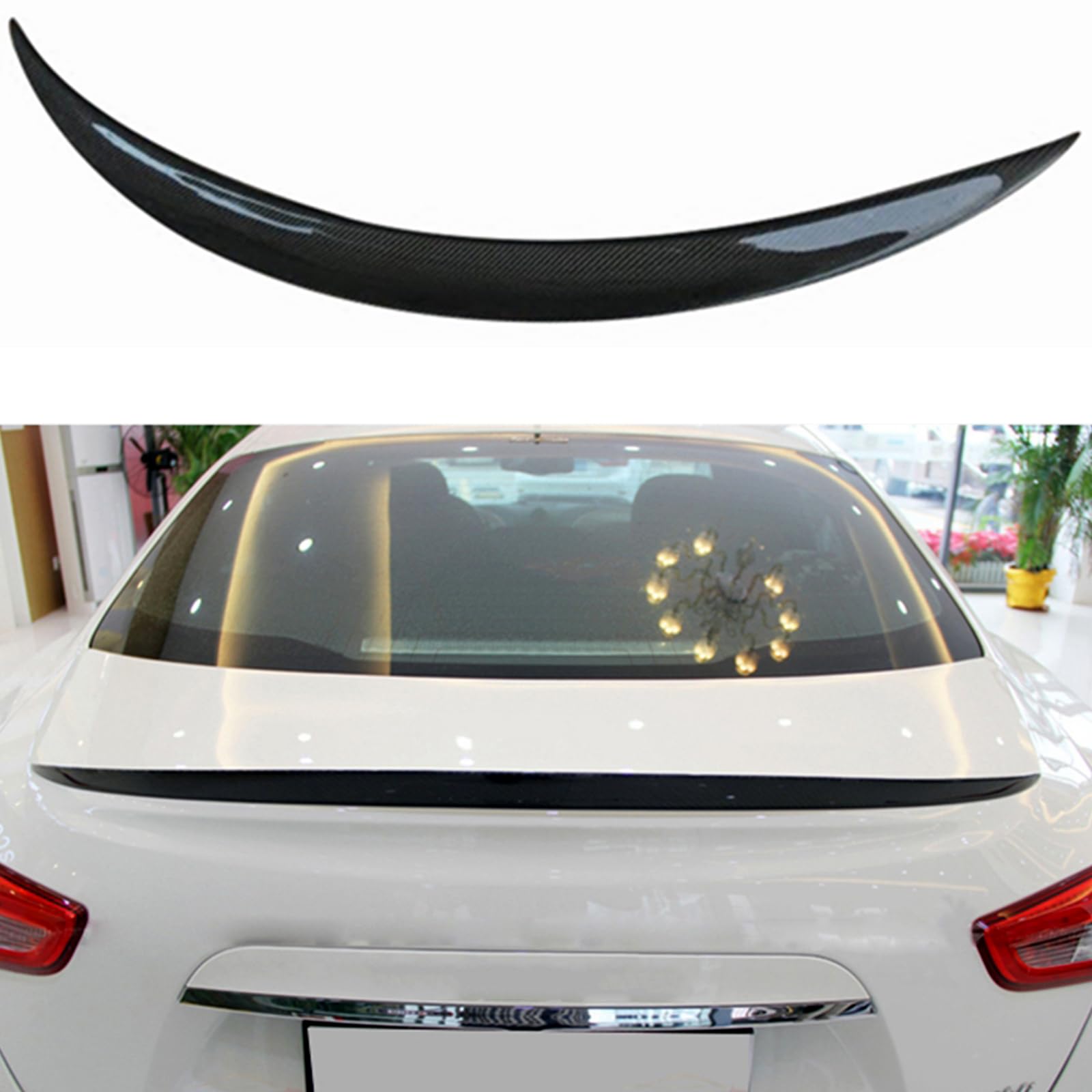 Spoiler Heckspoiler Flügel für Maserati Ghibli 2014-2017, Heckspoilerlippe ABS Kunststoff Auto Spoiler Wing Kofferraumspoiler Heckklappenspoiler Accessoires von PERTID