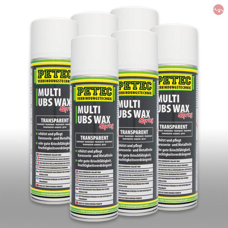 Petec_bundle 6X PETEC Multi UBS -Wax Kautschukbasis Spray Dose TRANSPARENT 500 ML 73450 von Petec_bundle