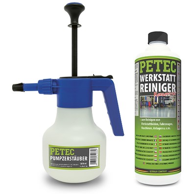 Petec 2x 1 L Werkstattreiniger Konzentrat + Pumpzerstäuber leer 1 Liter von PETEC