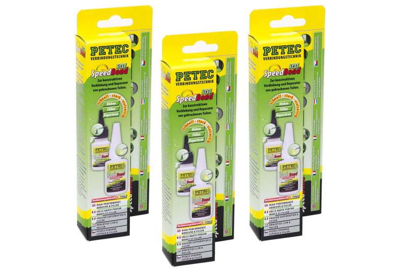 3x Petec SpeedBond Set Hochleistungsklebstoff & Filler Kleber Klebstoff von PETEC