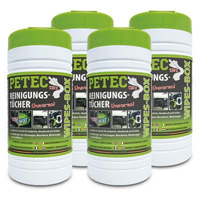 Petec 4x 120 Reinigungstücher - Wipes Box von PETEC