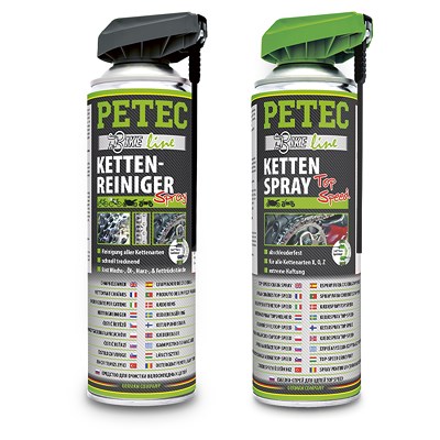 Petec 500 ml Kettenspray + 500 ml Kettenreiniger von PETEC