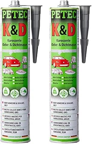 Klebe und Dichtmasse Karosseriekleber Grau 310 ml (Packung mit 2) von PETEC