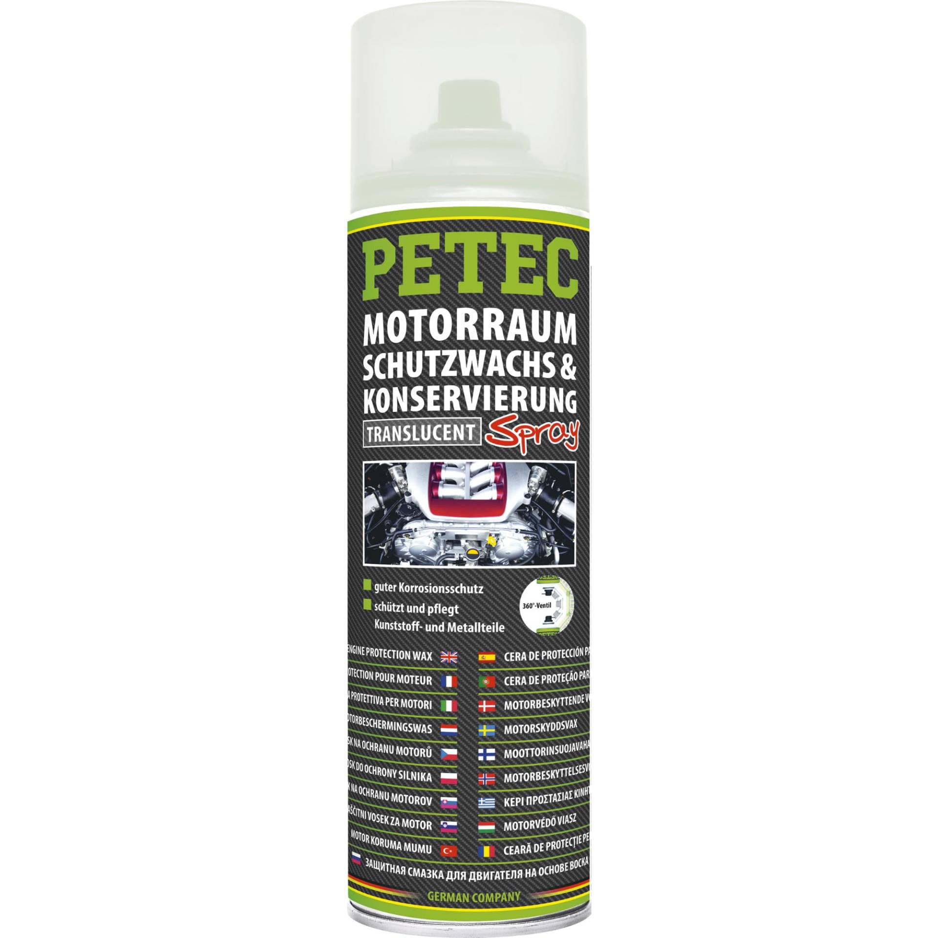 PETEC Motorschutzwachs Spray Motorraum Konservierung Durchsichtig 500Ml von PETEC