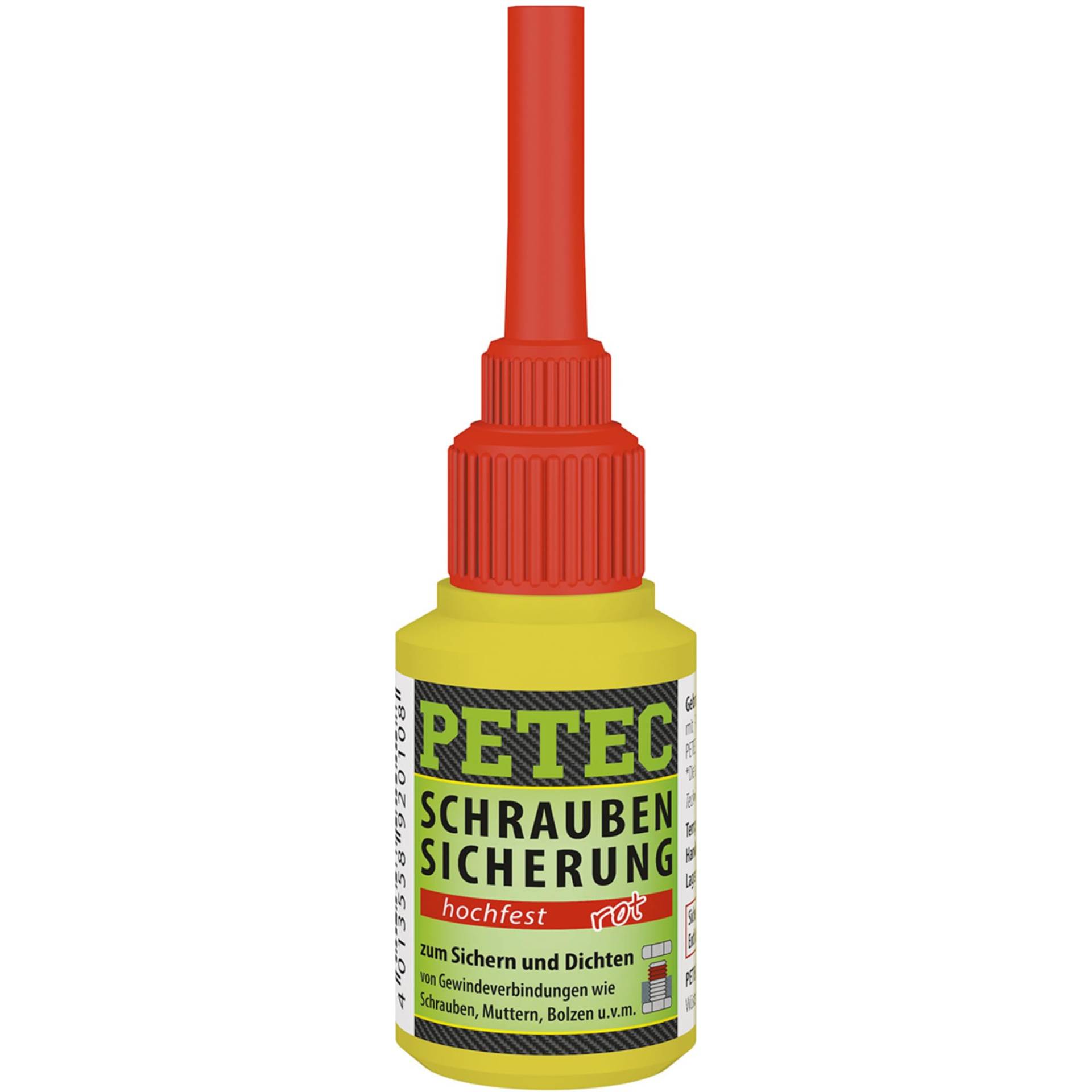 PETEC Schraubensicherung Hochfest rot 10g. Schrauben Kleber zum Sichern und Dichten. Starker Klebstoff Schraubenkleber für Muttern, Bolzen und Gewindegrößen bis M20. 92010 von PETEC