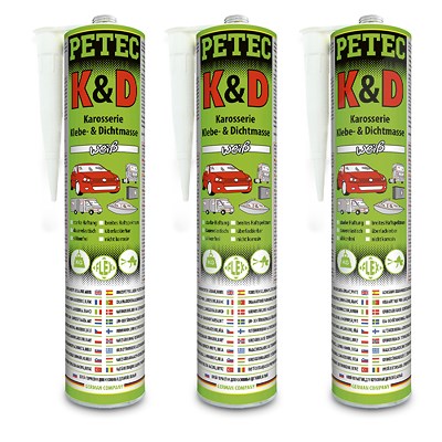 Petec 3x 310ml K&D Karosserie Klebe- u. Dichtmasse [Hersteller-Nr. 94530] von PETEC