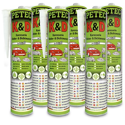 Petec 6x 310ml K&D Karosserie Klebe- u. Dichtmasse [Hersteller-Nr. 94530] von PETEC