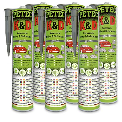 Petec 6x 310ml K&D Karosserie Klebe- u. Dichtmasse [Hersteller-Nr. 94630] von PETEC