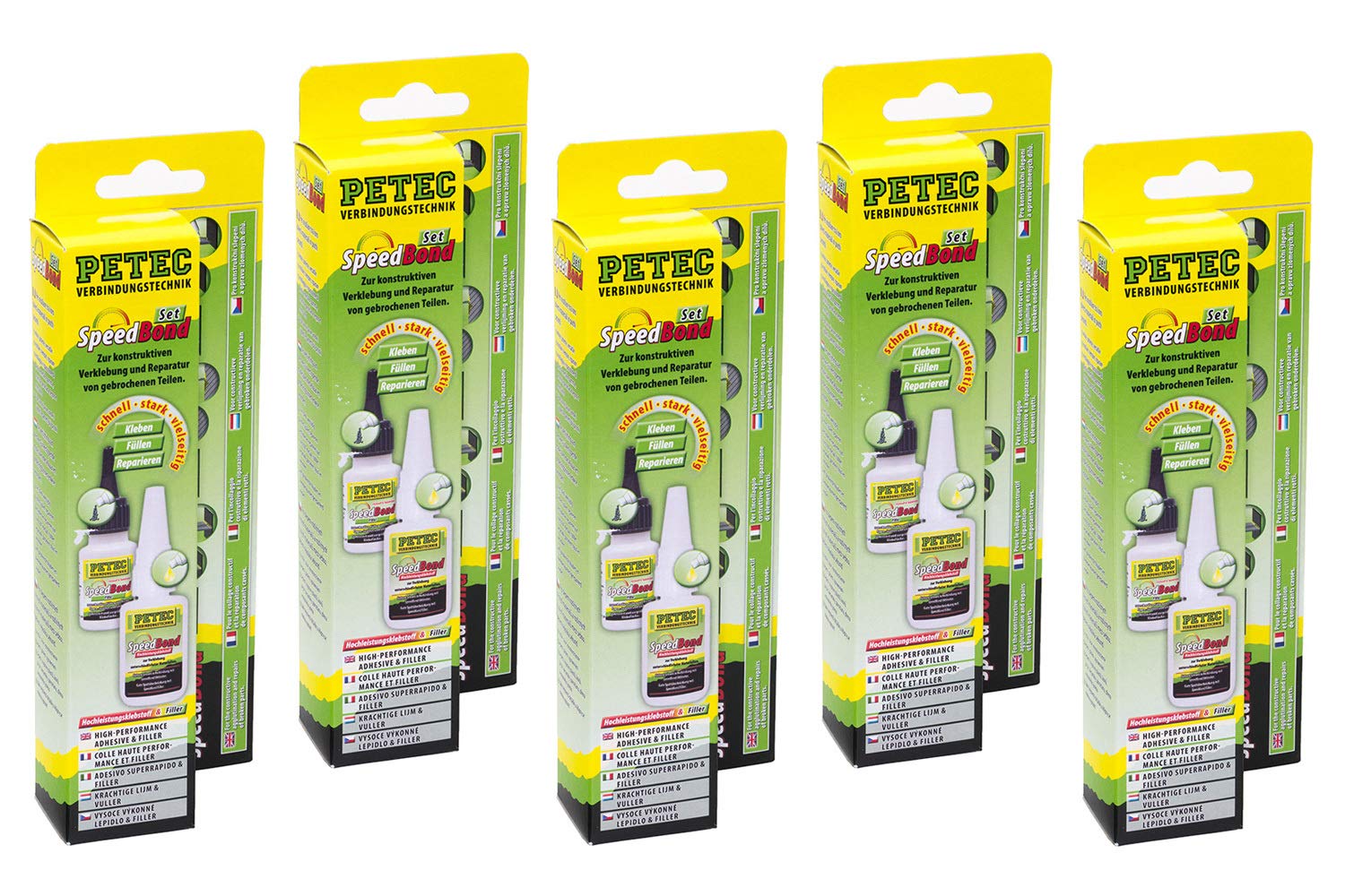 Petec SpeedBond Set Hochleistungsklebstoff & Filler Kleber Klebstoff 5 Stück von PETEC