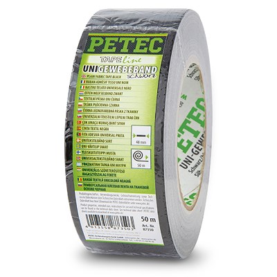 Petec Uni Gewebeband 50 m x 48 mm, schwarz von PETEC