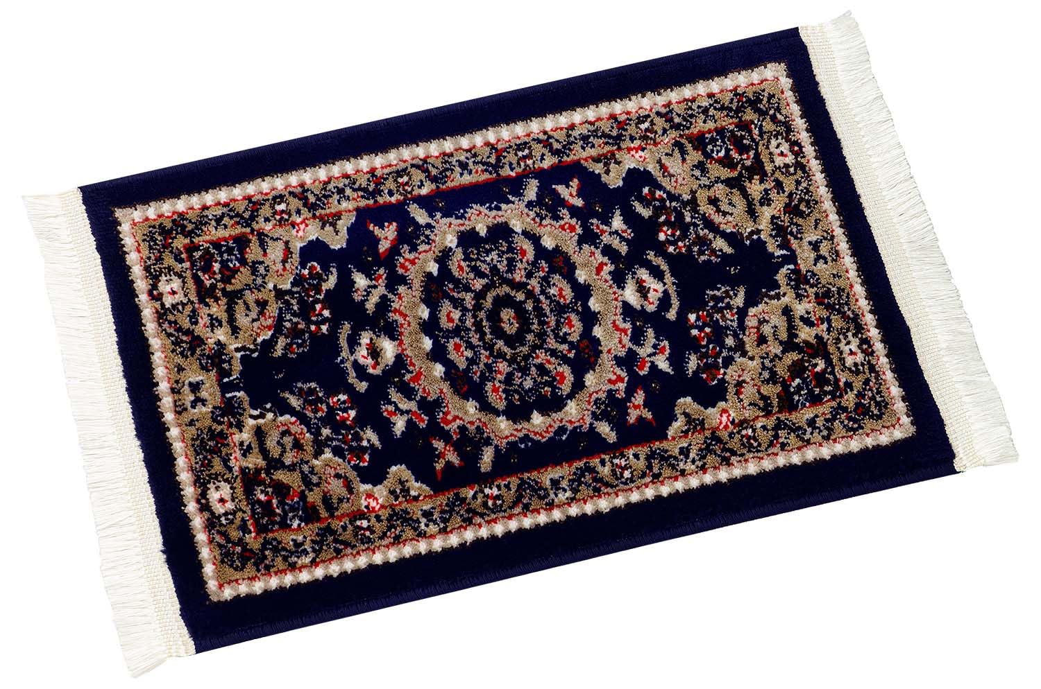 Orientteppich mit Fransen traditionelles orientalisches Muster gewebt blau von PETEX