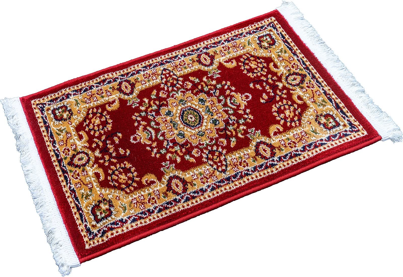 Orientteppich mit Fransen traditionelles orientalisches Muster gewebt rot von PETEX