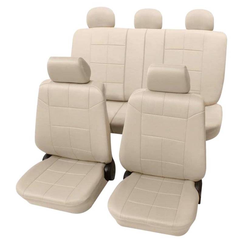 PETEX Auto Sitzbezüge Universal Komplett Set 17-teilig - Dakar beige, Eco Class mit SAB 1 Vario Plus von PETEX