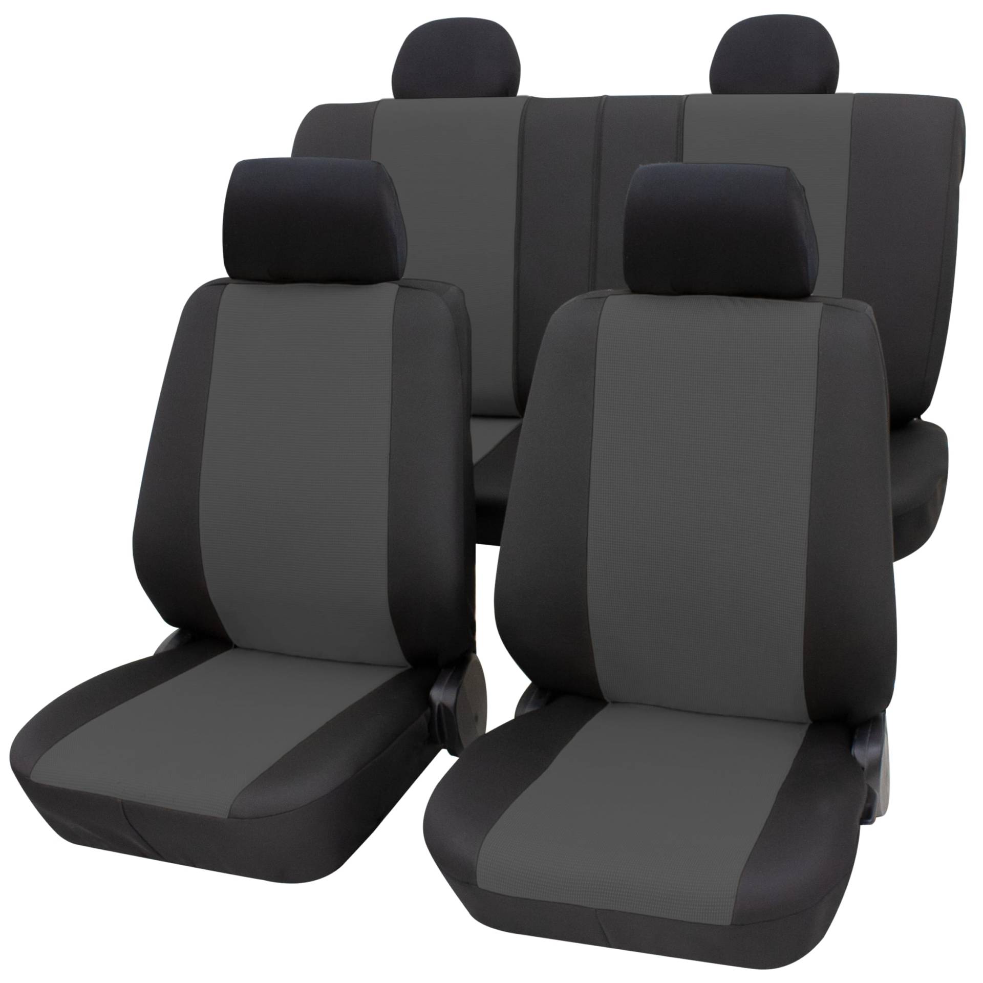 PETEX Auto Sitzbezüge Universal Komplett Set 11-teilig - Samos grau, Eco Class mit SAB 1 Vario von PETEX