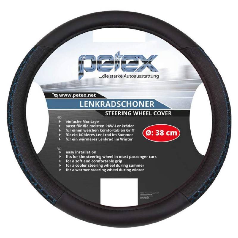 PETEX 433110305 Lenkradschoner, Durchmesser 38 cm, TPE-Ring, Design 1103, Blau, M von PETEX