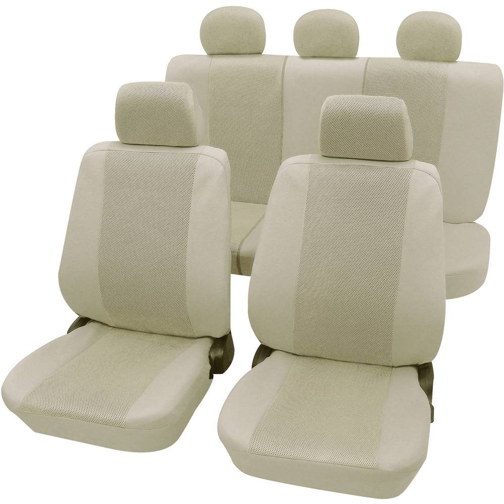 PETEX Auto Sitzbezüge Universal Komplett Set 11-teilig - Sydney beige, Eco Class mit SAB 1 Vario von PETEX