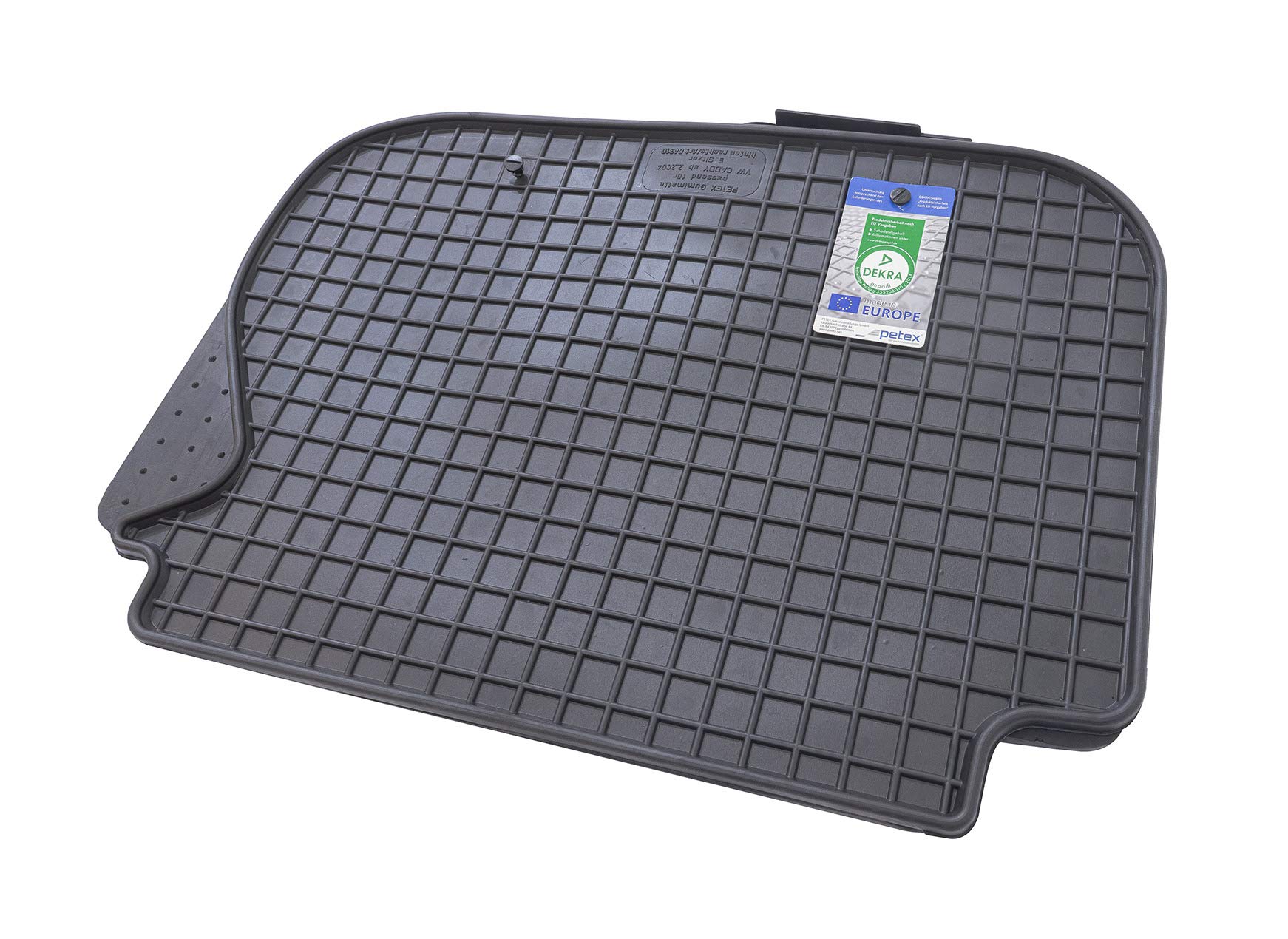 PETEX Gummimatten passend für Caddy ab 03/2004-05/2015 / Caddy Life ab 06/2004-05/2015 / Caddy IV ab 06/2015 5-Sitzer hinten Fußmatten schwarz 2-teilig von PETEX