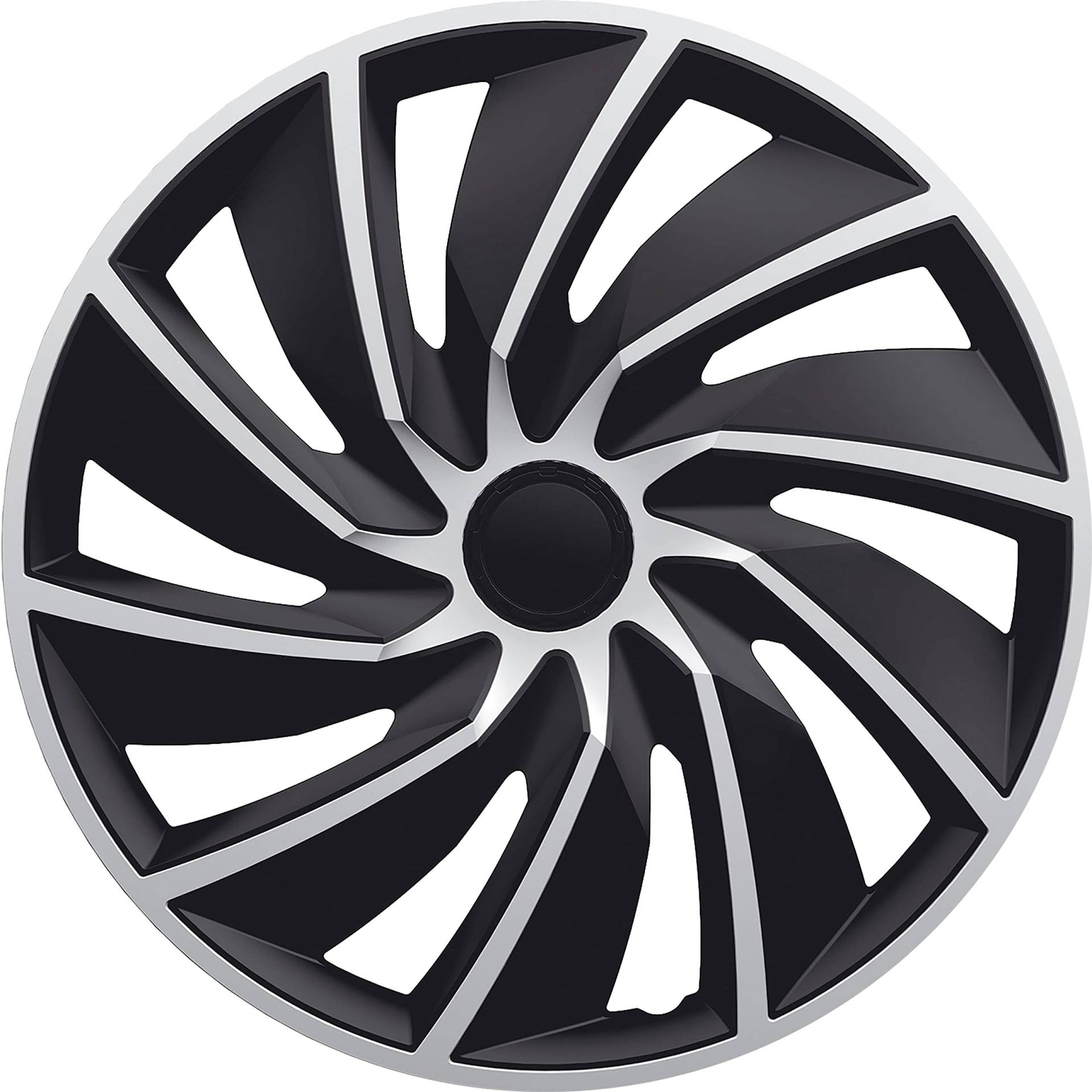 Radzierblende Turbo schwarz/Silber Größe 14" 2-Fach lackiert Material: ABS in PETEX Box von PETEX