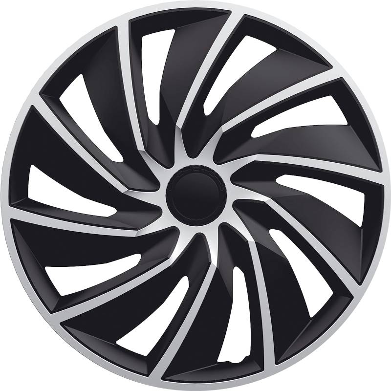 Radzierblende Turbo schwarz/Silber Größe 15" 2-Fach lackiert Material: ABS in PETEX Box von PETEX