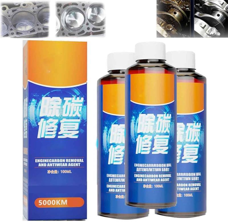 PETSBURG Engine Carbon Removal Repair Agent, Highly Effective Engine Anti-Wear Protectant, Motorschutz Öladditiv für Auto Motorräder, Carbon Removal and Repair, Diesel Gasoline universal (3Set) von PETSBURG