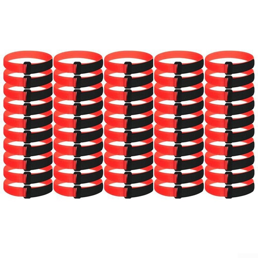 Athletic Essentials Set mit 50 zuverlässigen Spanngurten für Fußballnetze und alltägliche Organisationsaufgaben zu Hause, Rot / Schwarz von PETSTIBLE