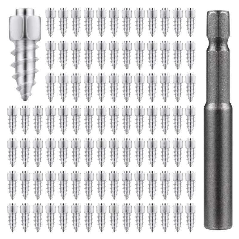 PEUTIER 200 Stück Reifen Spikes Auto, 4x9mm Spike Schrauben für Schnee Tire Studs Screw in Tire Studs mit Installationswerkzeug für Auto LKW Motorrad Fahrrad Stiefel SUV ATV Autozubehör von PEUTIER